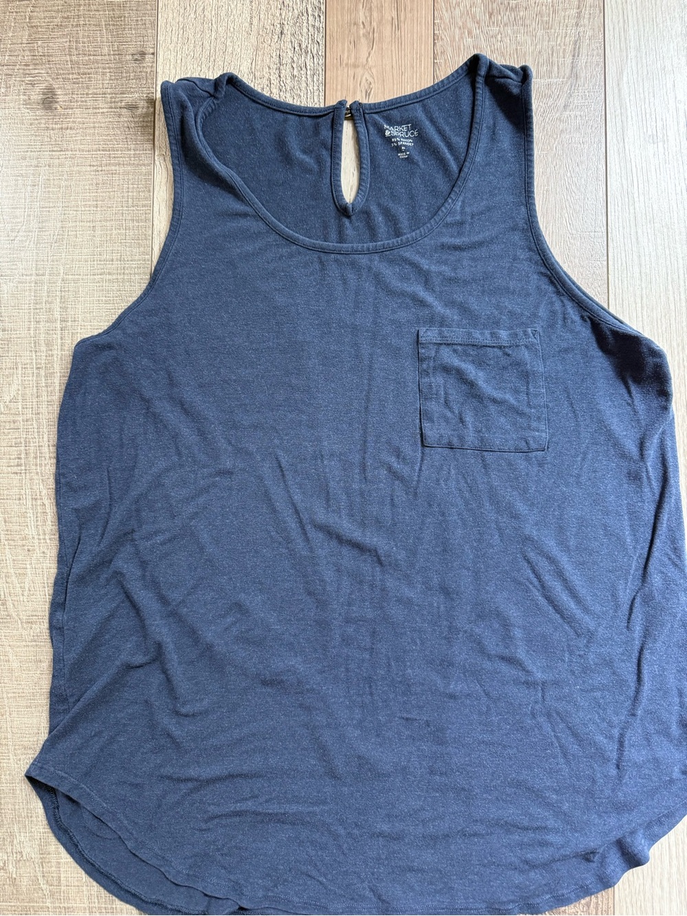 Market & Spruce Navy Blue Graphic Label Tank XL